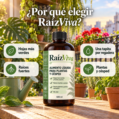RaízViva - Nutriente líquido para plantas y césped